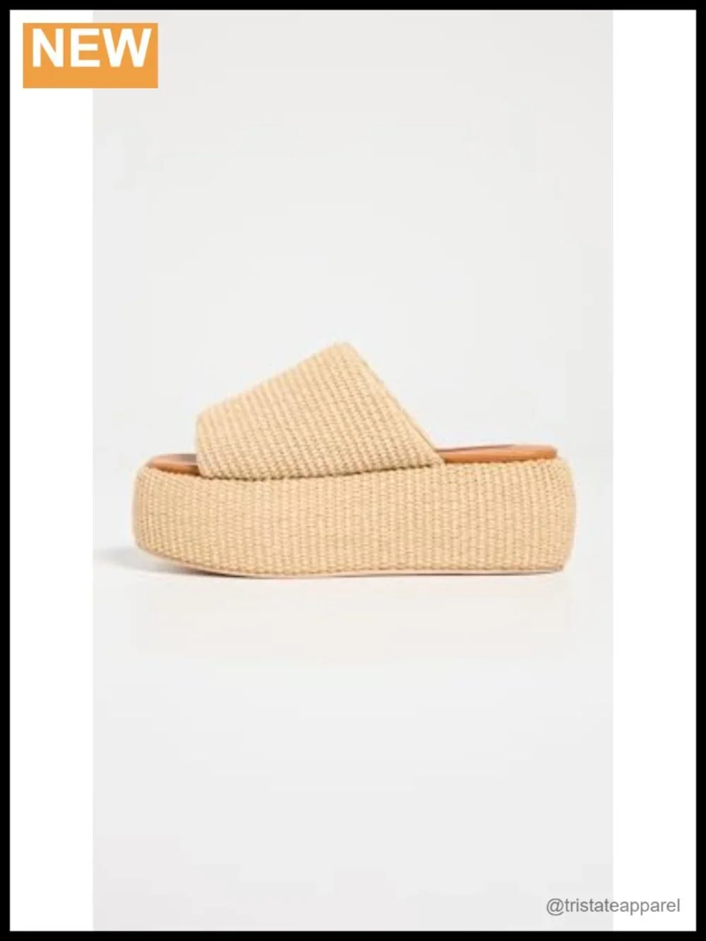 Raffia Platform Sandals Cushioned Leather Footbed 3in Slip On Open Toe